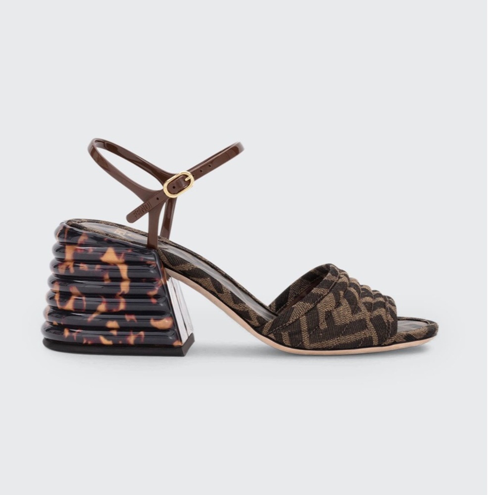 Fendi, size 5 FF Block-Heel Sandals